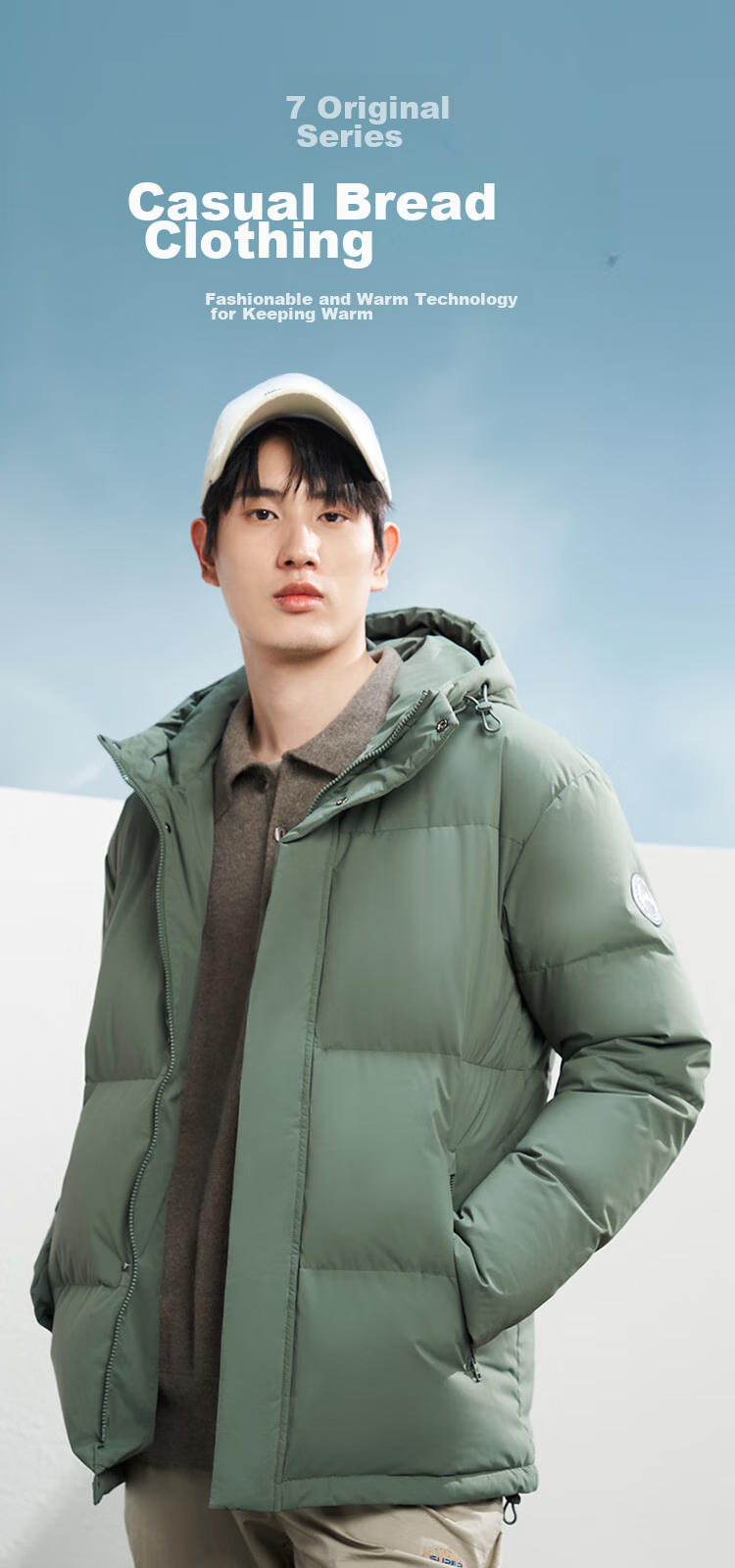 JD Original down Jacket for Men, Duck Down Thickened Cold-Resistant Workwear Puffer Coat Water-Repellent Winter Mid-Length Black Coat Size S 2