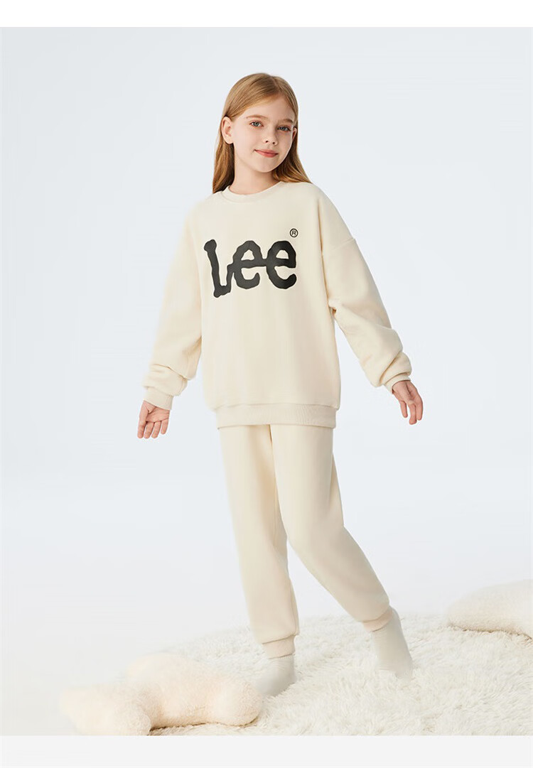 Lee Kids Children's Double-Sided Cat Fleece Home Wear Set, Delicate Soft Skin-Friendly Fluffy Loungewear, Light Gray, Size 140 2