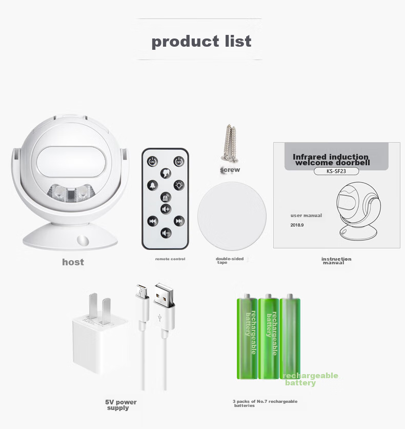 LFang SF23 Doorbell, Welcome to Visit, Entrance Shop Greeting Device, Voice Customized Reminder, Infrared Anti-Theft Alarm 21