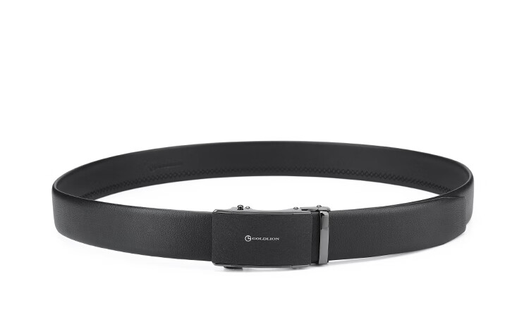 Goldlion Men's Leather Belt with Matte Automatic Buckle, Business Fashion Trouser Belt Gift Box, Birthday Present 19