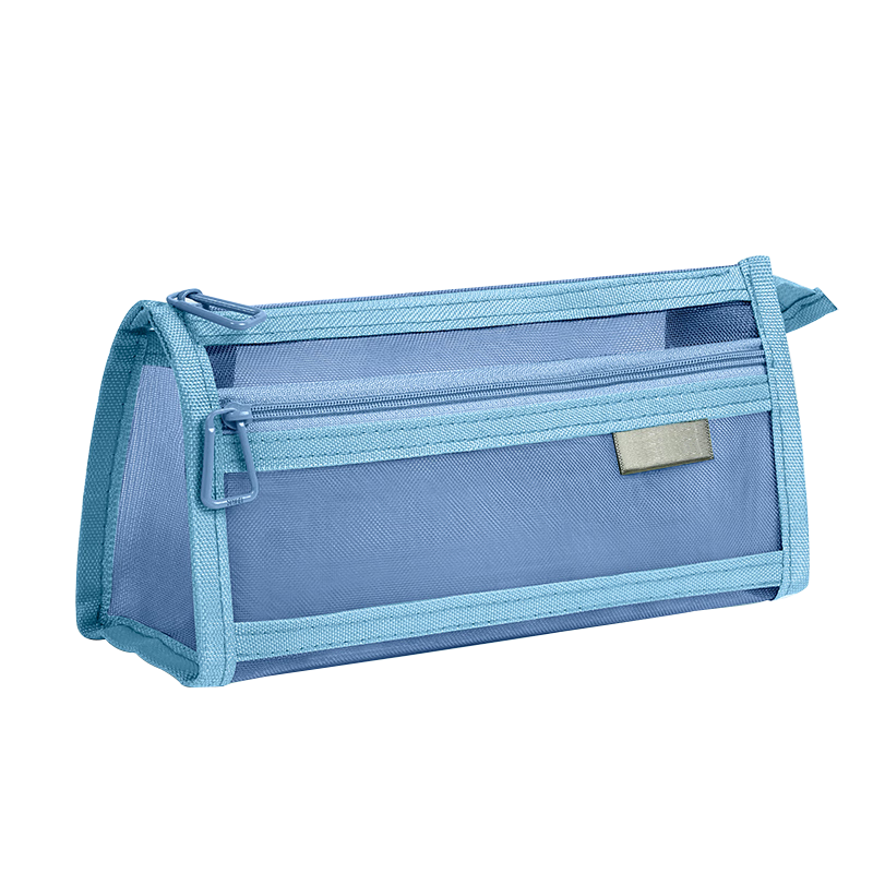 Mingyu Transparent Mesh Pencil Case for Postgraduate Entrance Exam Stationery, Double-Layer Large Capacity, for Boys And Girls, Study Supplies, Exam-Specific Pencil Box, Simple And Stylish Design, Sky Blue