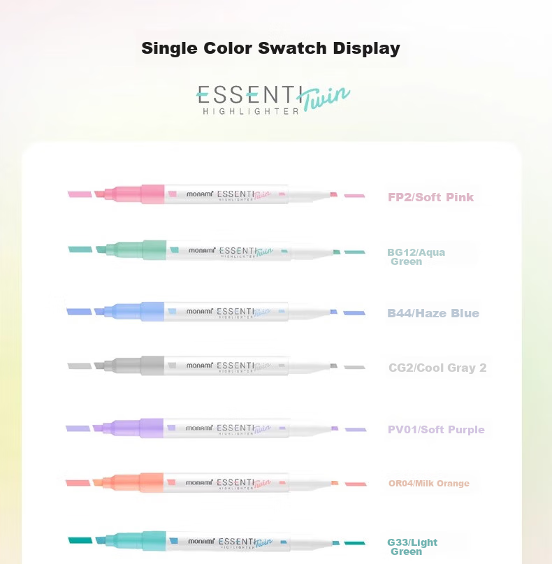 Monami Imported Double-Ended Highlighter Pen, Large Capacity for Students' Note-Taking And Marking, Colorful Pen, And Xue Wei Weifeng 4-Color Set 06023Z04-NB 10