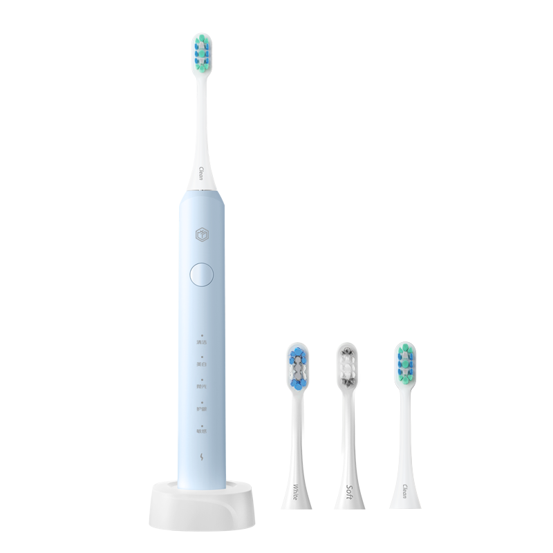 JD Original [Mid-Autumn Festival Gift] Sonic Electric Toothbrush JZ5s for Adults And Students, 365-Day Long Battery Life, 4 Brush Heads, 5 Modes, Clean And Gum Protection, Wireless Charging, Sky Blue, Birthday Gift
