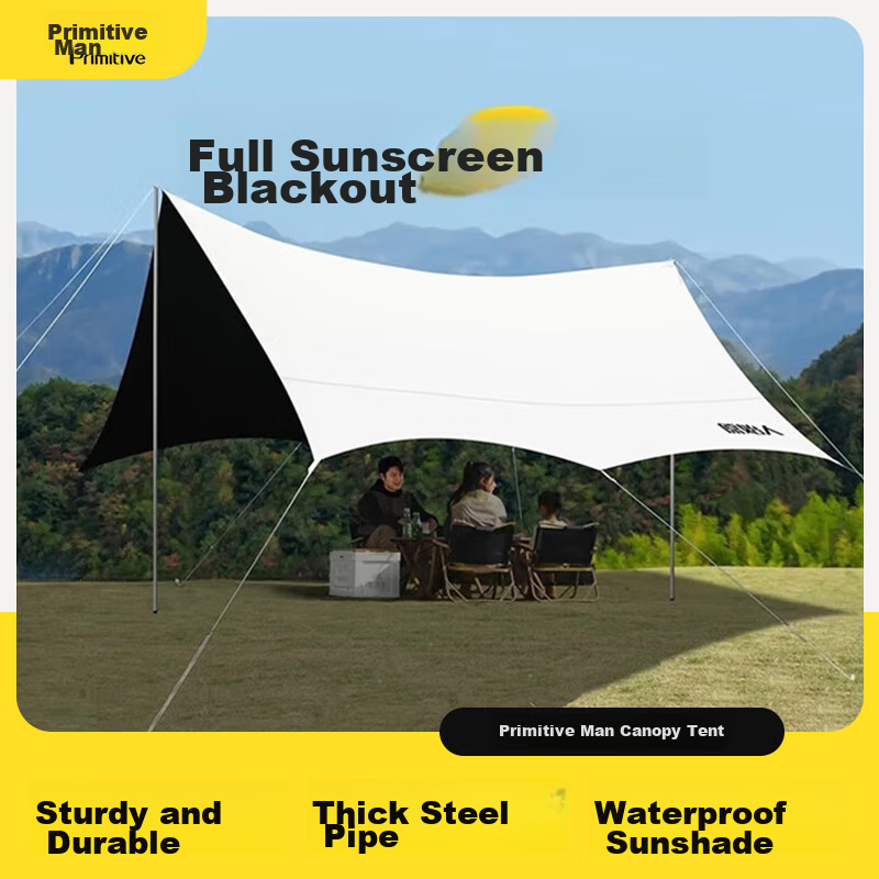 The Primitive Vinyl Canopy Tent, Outdoor Camping Equipment Set, Wild Camping Picnic Sun Protection, Octagonal Butterfly-Shaped Sunshade