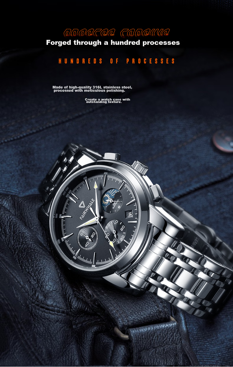 FAIRWHALE Amantii Mechanical Watch for Men, Top Ten Famous Watches, Business Quality Chinese Watch Gift for Boyfriend 5370 4