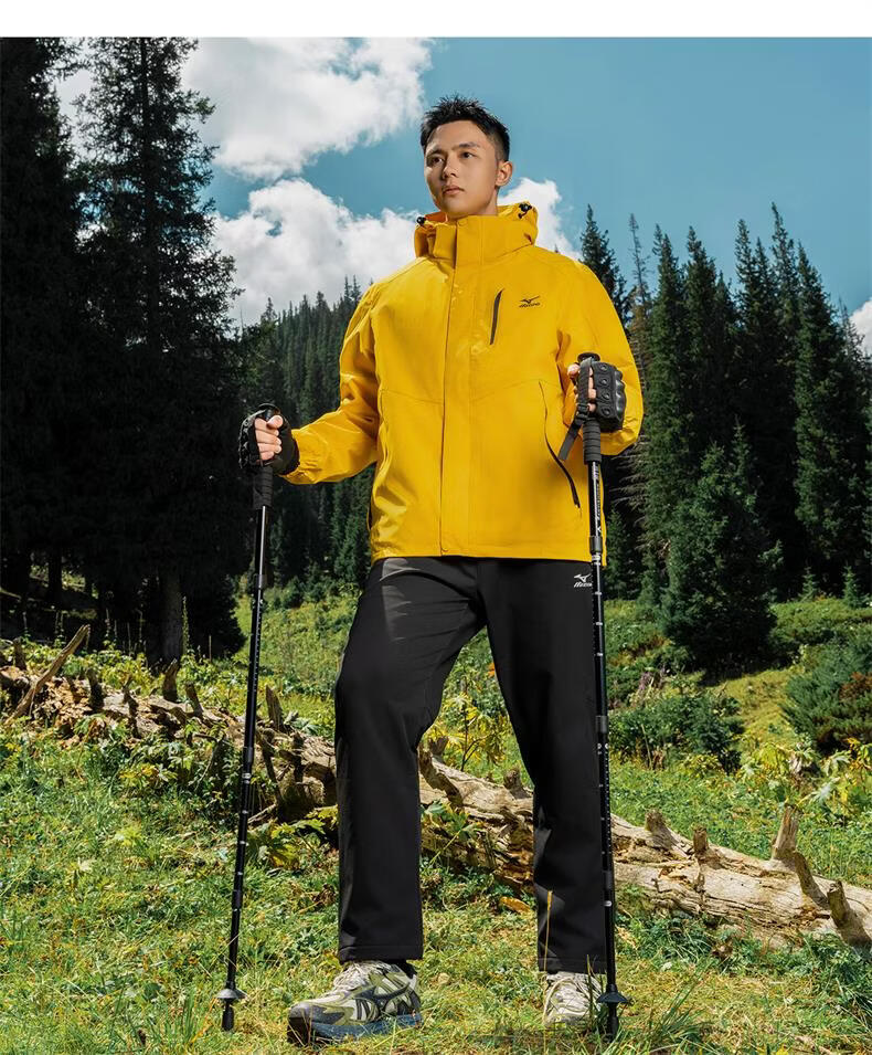 MIZUNO Outdoor Jacket Unisex Hiking Windproof 3-in-1 Two-Piece Set 12
