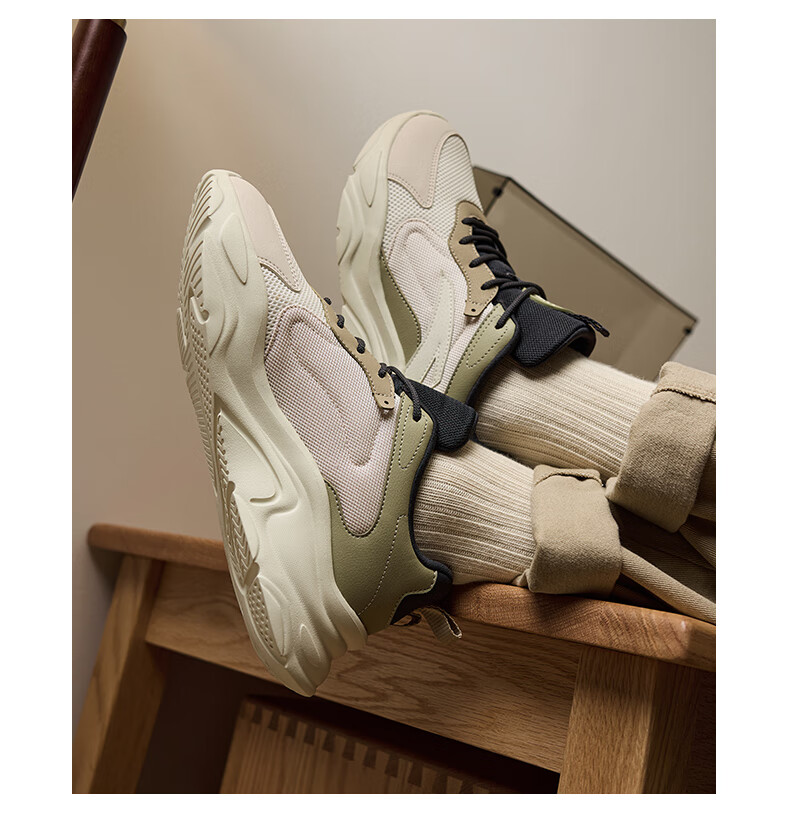 Anta Little Millennium Men's Casual Shoes Summer Mesh Breathable Thick Sole Height Increasing Commuter Dad Running Sports Shoes 28