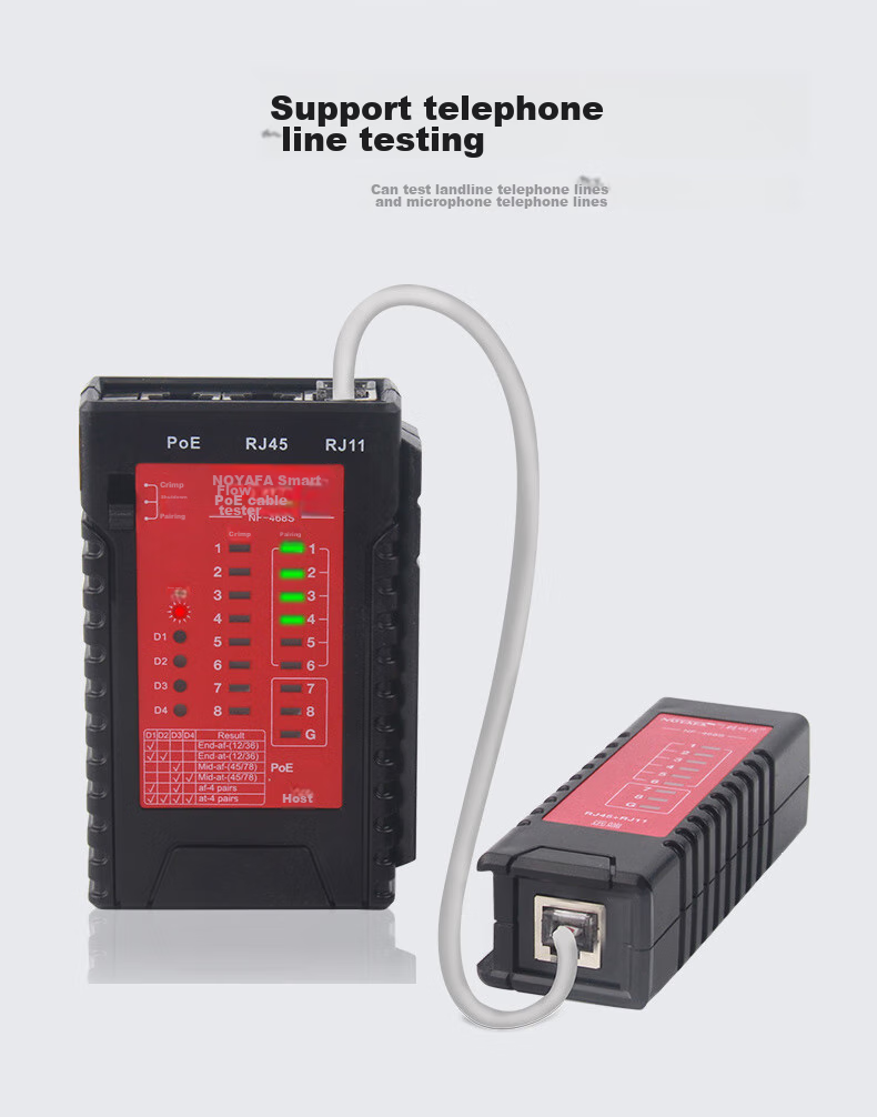 Jingmingshu NF-468S Network Cable Tester, Multifunctional Line Tester for Computer Network RJ45 Connectors, Telephone Lines, Engineering, Home Smart Testing And Troubleshooting Device 6