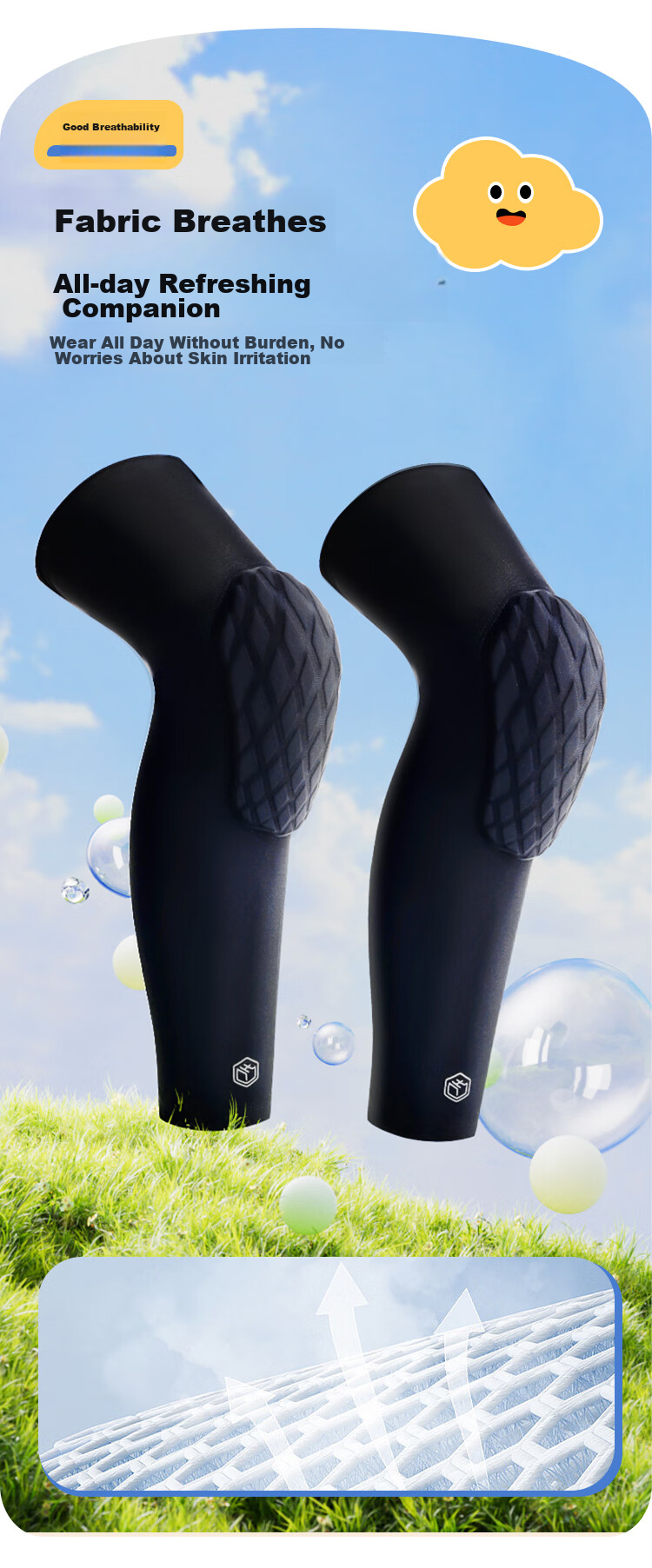 JD Original X200 Children's Basketball Special Anti-Fall Knee Pads, Running Soccer Shin Guards, Patella Knee Sports Equipment S 8