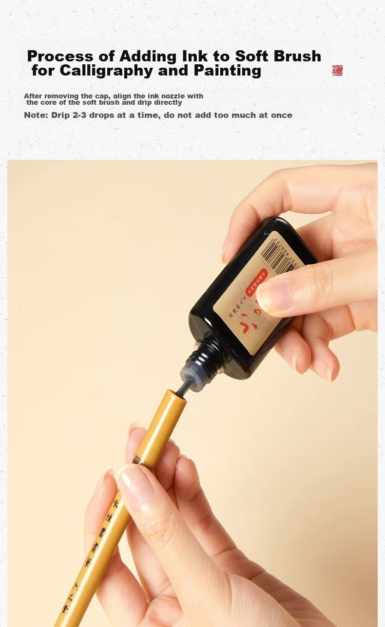 Liupintang Small Regular Script Brush Pen, Soft Calligraphy Brush, Elegant Pen, Fountain Pen-Style Calligraphy And Painting Tool for Adults, Water-Filled Ink, Line-Drawing, Large And Medium Regular Script, Sheep And Wolf Mixed Hair, Chinese Painting Fine Brush 5