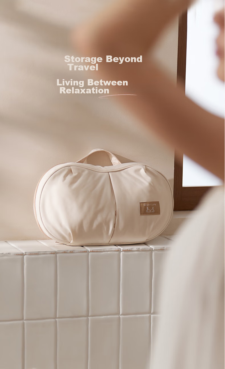 EACHY Underwear Storage Bag, Panties Travel Organizer, Bra Anti-Deformation Bag, Business Trip Chest Pads Storage Bag, Portable - Apricot Color 20