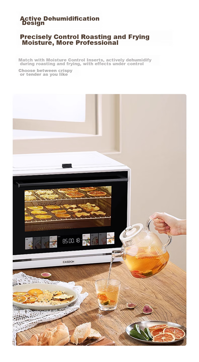 CASDON Microwave Oven Combo Steamer, Baked, Microwave, Steamed And Fried All-In Machine, 32L Large Capacity Ceramic Inner Pot with Membrane, High Definition Color Screen Touch Control B8 18