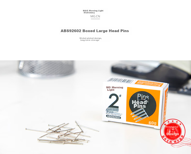 M&G Colored Pushpins, Cork Board Tacks, Office Letter Openers, Large Head Pins, 80 Pieces/tube, ABS92606 1