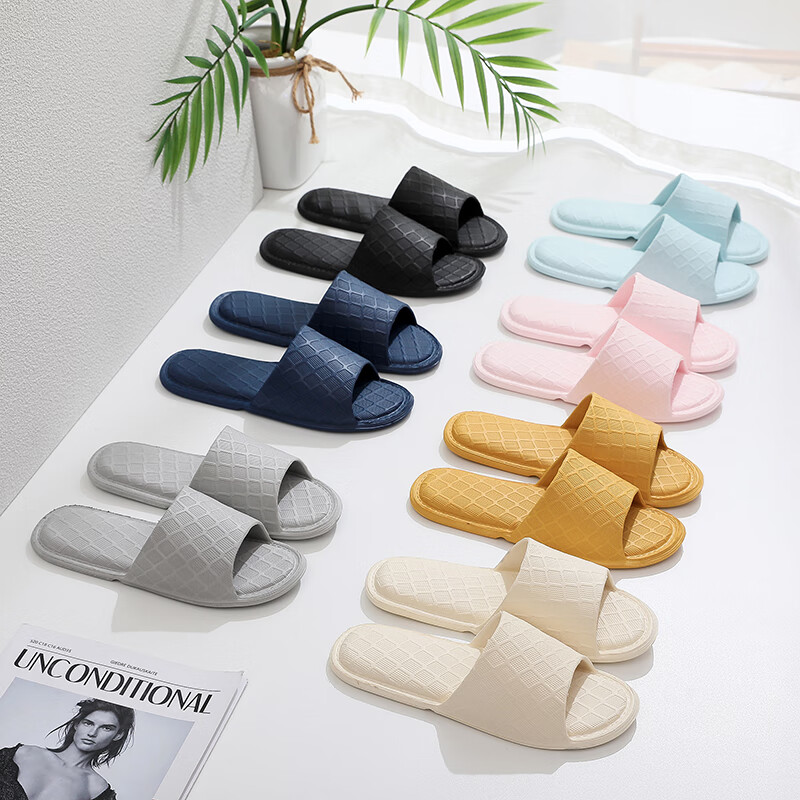 GUOLUOFEI Foldable Portable Ultra-Light Travel Slippers Hotel Summer Unisex Beige Size 42-43