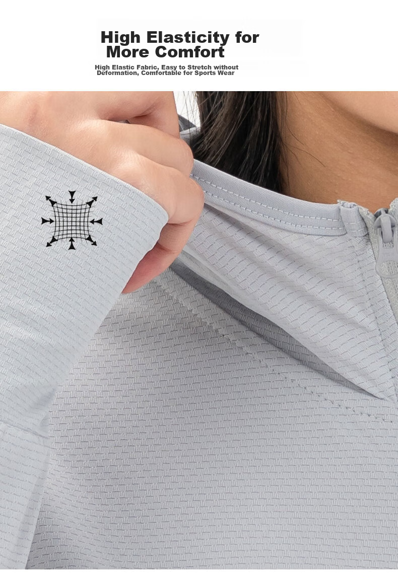 JEEP SPIRIT Sun Protection Clothing for Men And Women, Couples Style, Cool Lightweight Breathable Fashion Versatile Skin Coat Sunscreen Jacket, Silver Gray 4XL 11