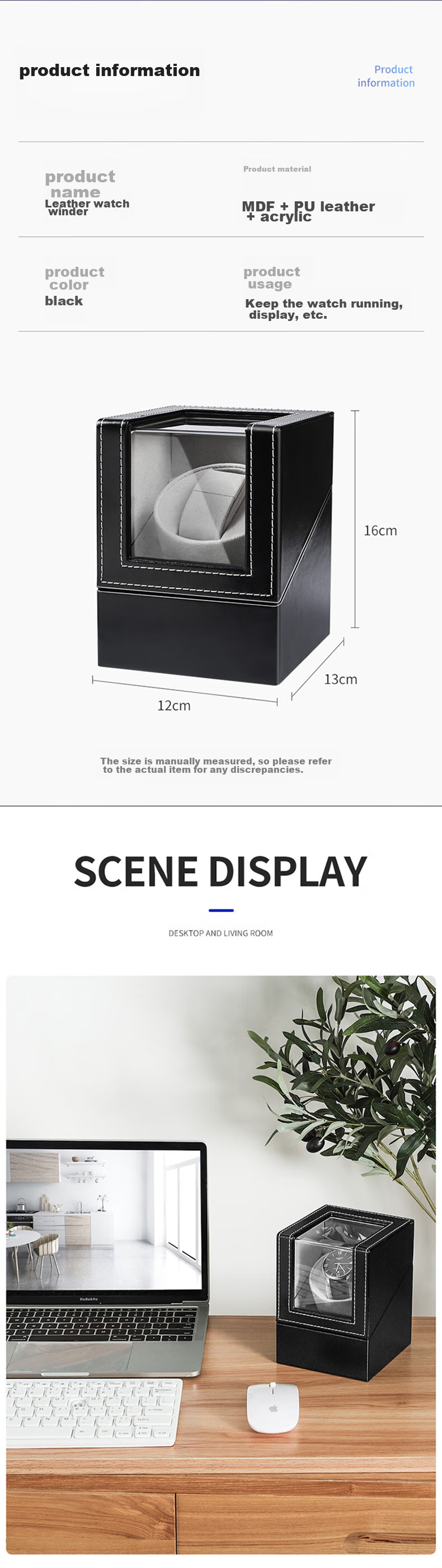 DUOJINJIANG Anti-Magnetic Silent Watch Winder, Dual Power (Plug-In And Battery), Imported Movement, Watch Storage Box, AI Smart Watch Care Device 21