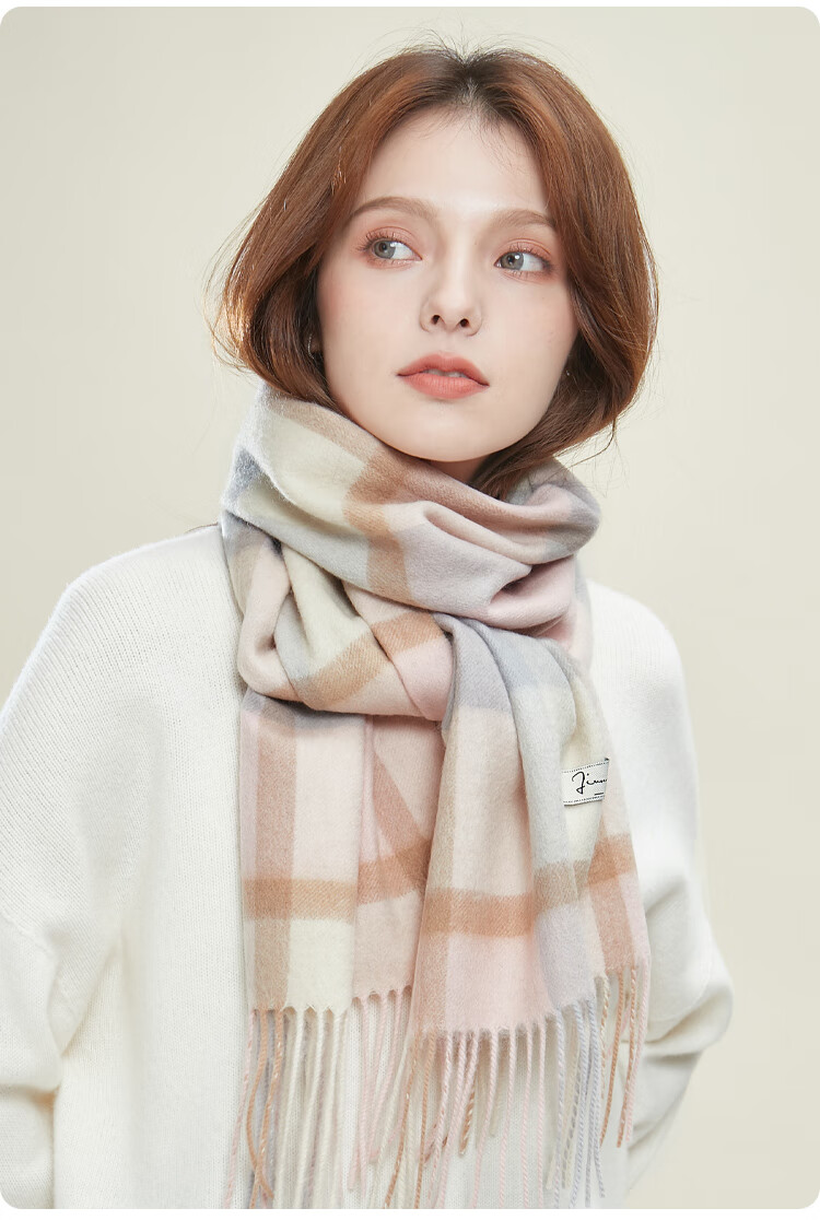 JIUMU Pure Wool Scarf for Women, Autumn And Winter Neck Warmer, Ladies' Warm Shawl, Gift for Women on Mid-Autumn Festival Or Birthday, Gift Box Packaging 13