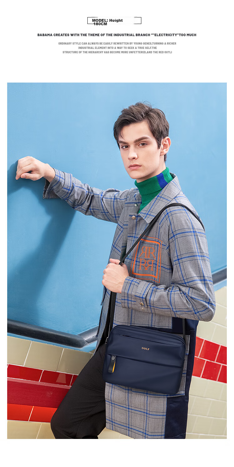 GOLF Shoulder Bag for Men, Crossbody Bag with Multiple Compartments, Can Hold IPad, Business Casual Water-Resistant Lightweight Fashionable Sports Messenger Bag 17
