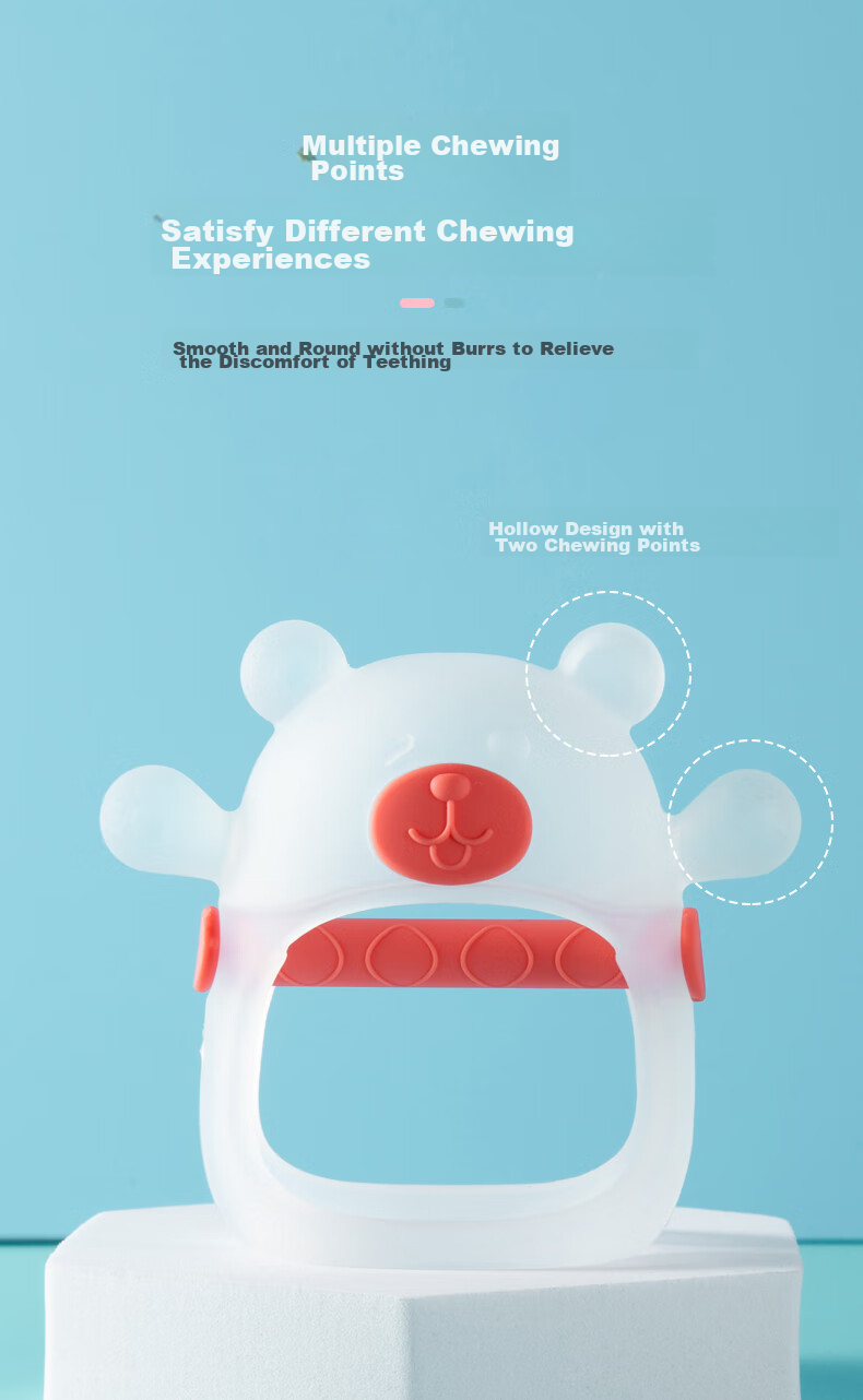COOKSS Baby Teething Stick Soothing Teether Infant Hand-Biting Prevention Toy for 6-18 Months Chewable Rabbit 10