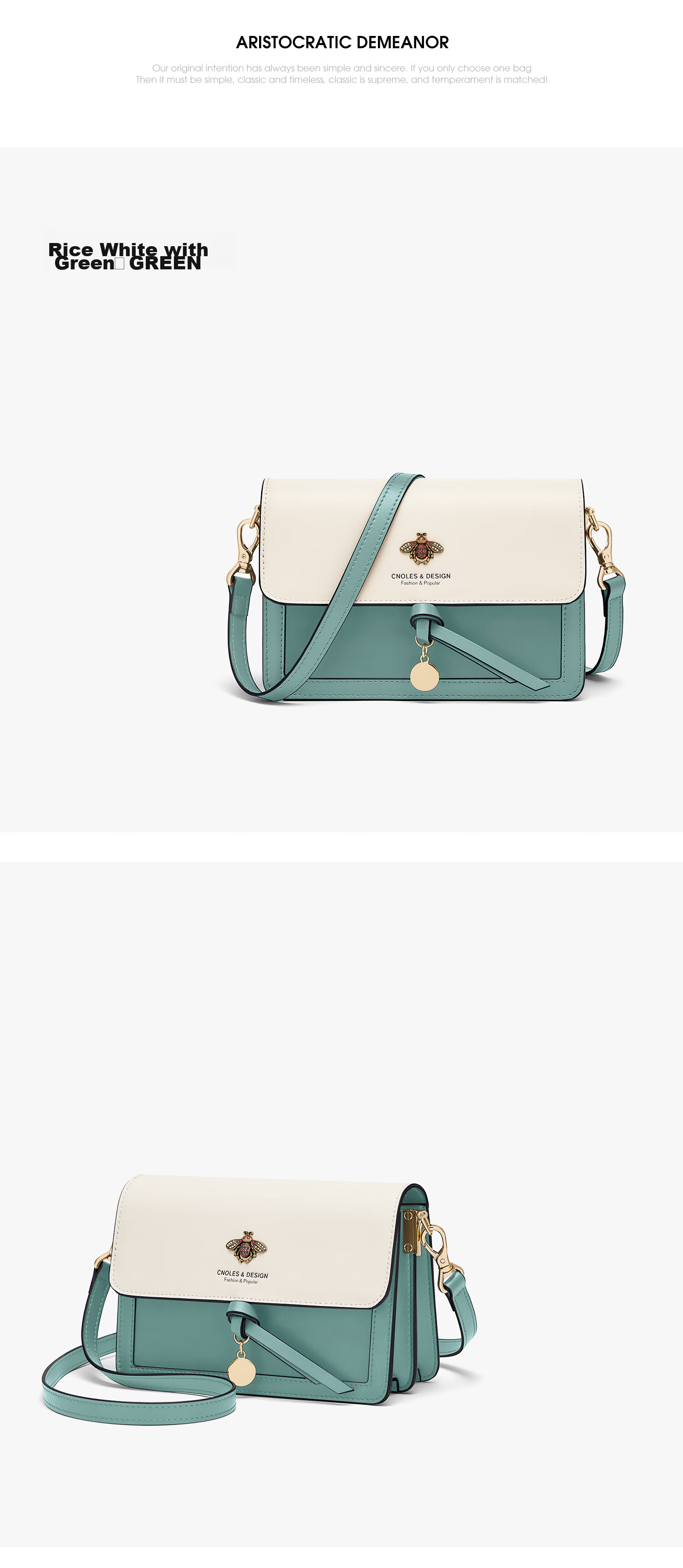 Cnoles Crossbody Bag, Women's Cowhide Shoulder Bag, High-End Commuter Small Square Bag, Valentine's Day Gift for Girlfriend 27