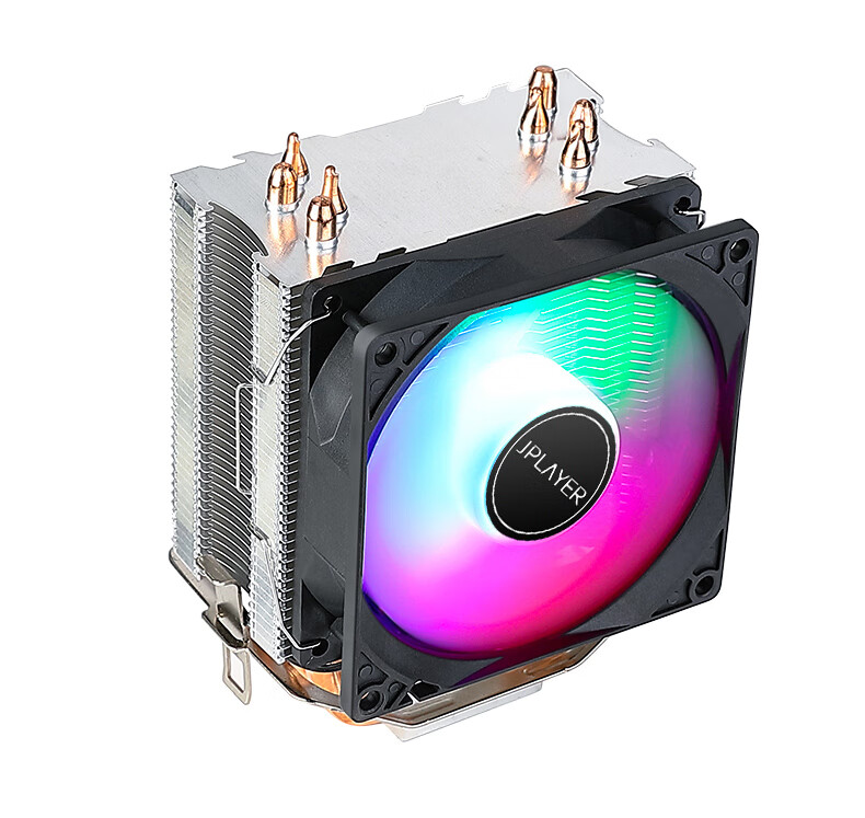 JPLAYER Ziyi Co-Branded Edition 4 Copper Tube 9cm Colorful Fan CPU Air Cooler, Noise-Reducing RGB Fan (AMD/Intel Multi-Platform/With Thermal Paste) 12