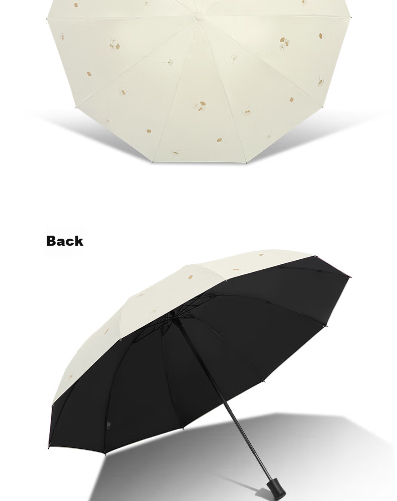 Tiantangshan Double-Person Umbrella, Three-Fold, Sunshade Umbrella, 10-Rib Enlarged Reinforced Windproof Large Umbrella, Shuoguo Dailan Color 12