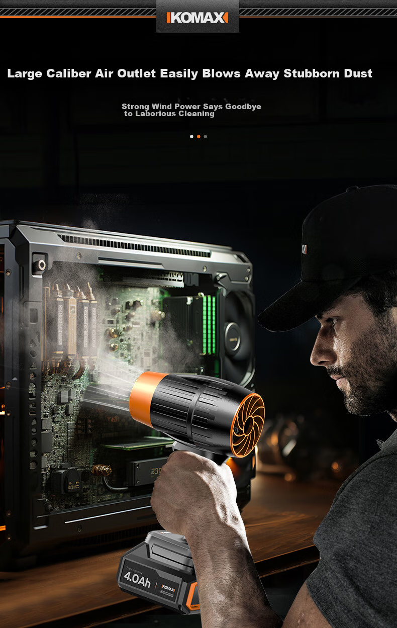 KOMAX Powerful Turbine Fan, Car Washing Snow Blower, Car Dust Removal Fan, High-Power Strong Blower for Blowing Dust 18