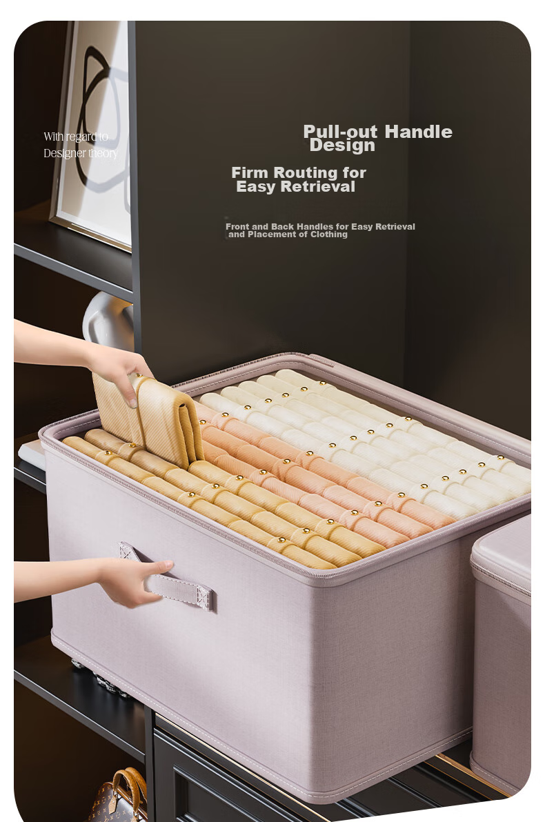 Bonnie Home Covered Clothes Storage Box Large Capacity Foldable Quilt Clothing Down Jacket Organizer Bin 7