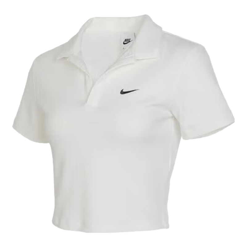 NIKE Women's Short-Sleeve T-Shirt, POLO Shirt, Sporty Casual, Simple And Fashionable, DV7885-133 White S