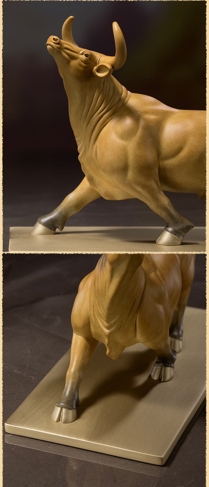 Master Tong "Fortune Bull" Copper Bull Figurine for Living Room and Office Opening Decoration Home Decor Bull Market Prosperity 6