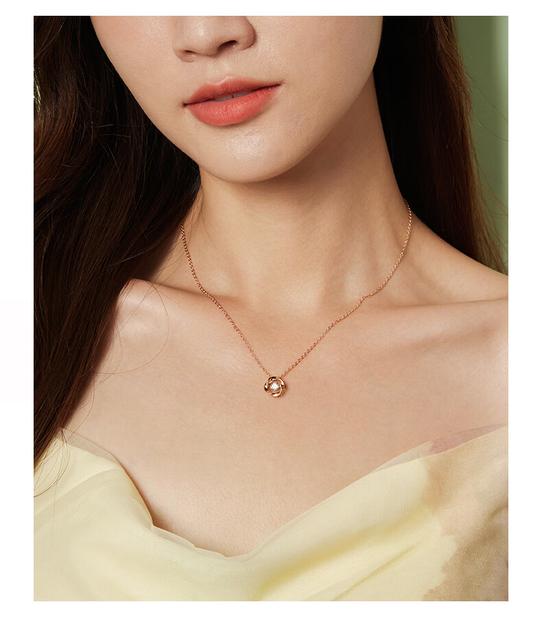 Aideyueding Dancing Heart Rose Gold Pure Silver Necklace for Women, 2026 New Style, Light Luxury, 520 Gift for Girlfriend Or Wife's Birthday 2