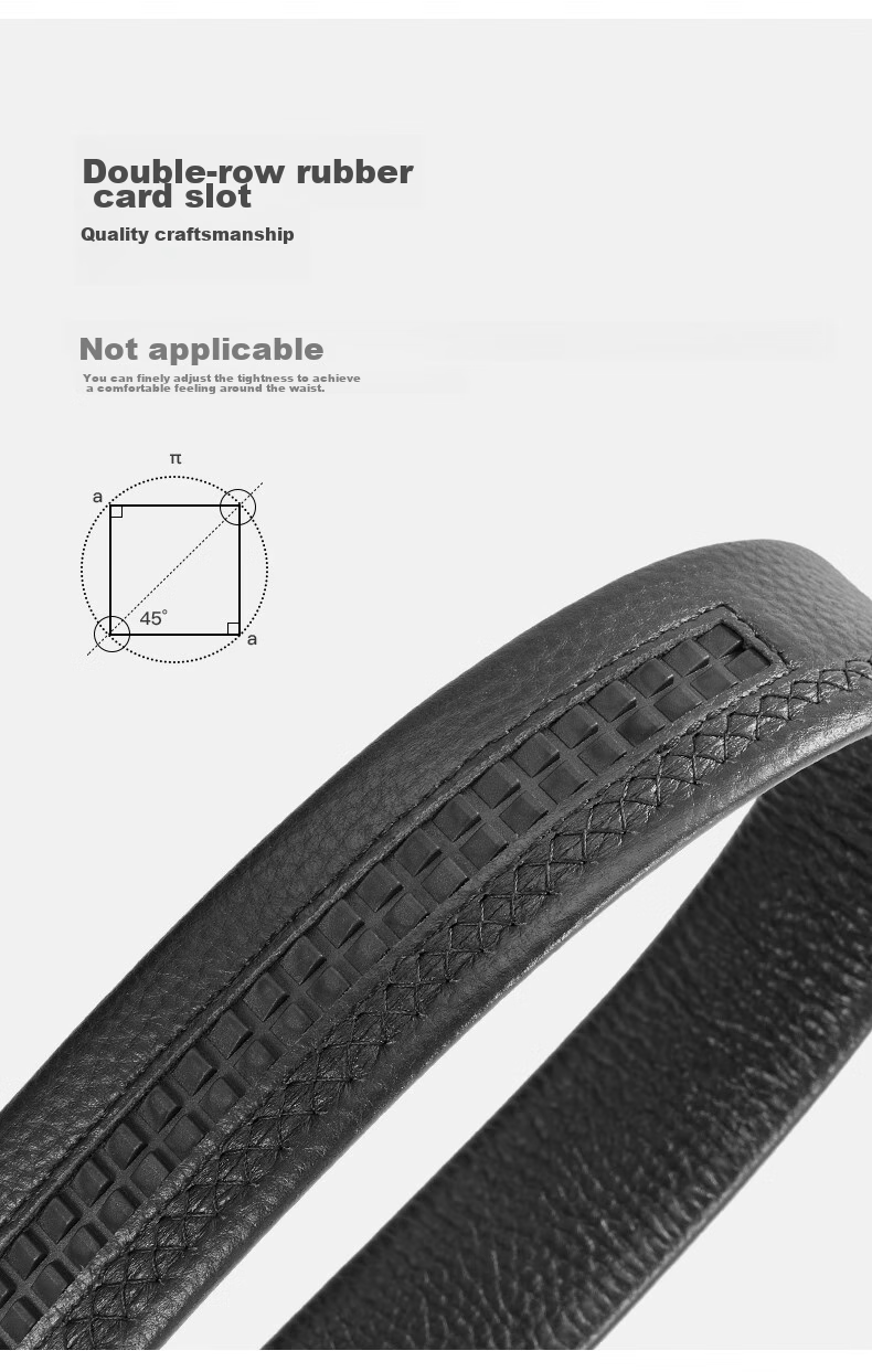 Aokang Belt without Buckle, Men's Top-Grain Leather Belt Strip, Automatic Buckle Waistband, No Buckle Head Belt, Birthday Gift 10