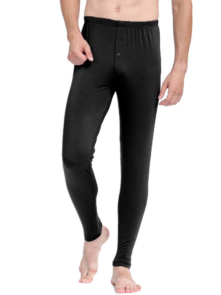 CHERISH LIFE Men's Autumn Long Johns, Single Piece Modal Thin Base Layer Thermal Pants, Lanjing Modal 9