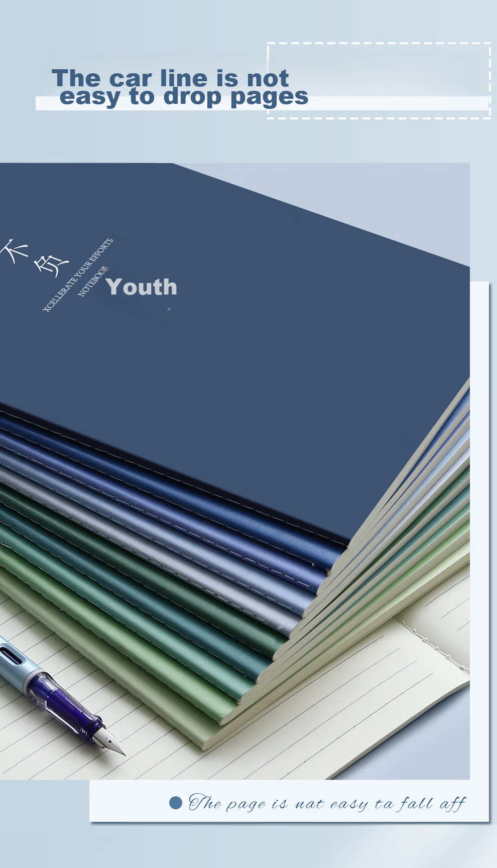 Faramon [Back to School Essential], 5-Pack A5 Lined Notebooks, Simple Design for Middle School, High School And College Students, Exam Preparation Soft Cover Notebooks, Thread-Bound Notebooks, Thick Stitched Notebooks, A5 Light-Colored Versio 7