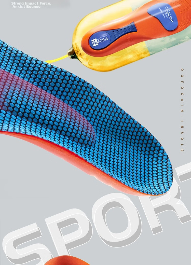 IQGD 2 Pairs Sports Insoles for Men, Soft And Elastic Shock-Absorbing, Military Training Long-Standing Arch Support 6889, 2 Pairs Blue, Size 39-40 7