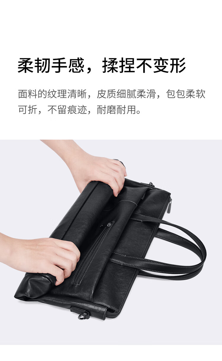 GOLF Business Briefcase, Men's Soft Leather Handbag, 15.6/16 Inch Laptop Bag, Office Travel Shoulder Crossbody Bag 6
