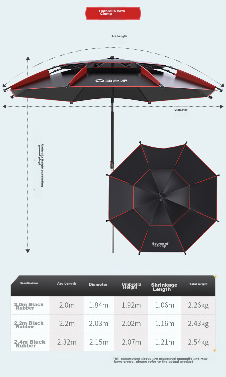 Yuzhiyuan Fishing Umbrella, Rain-Proof And Sun-Shading Umbrella, Multi-Directional Folding Outdoor Fishing Tackle, UV Protection, Windproof, with Umbrella Stand 14