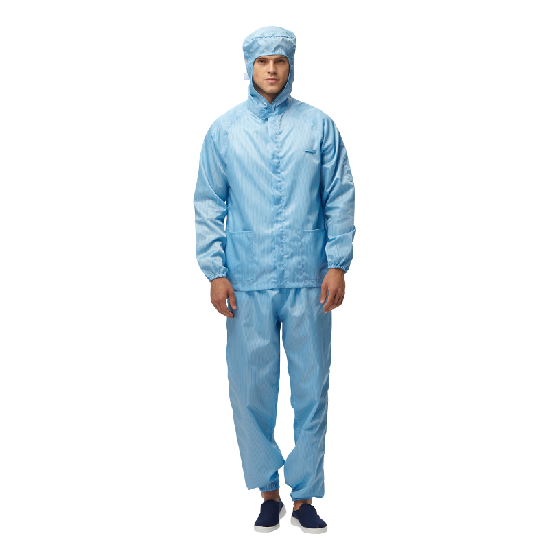 HANYANGCLEAN Anti-Static Hooded Dust-Free Suit Split-Type Dustproof Cleanroom Garment Electronic Workshop Workwear Paint Protection Suit Customizable Blue 3XL