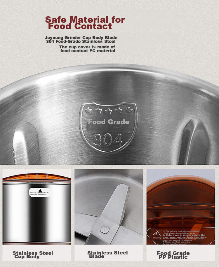 Joyoung Grinder, Home Food Processor, Grain Dry Grinding Machine, Ultra-Fine Electric Stainless Steel Powder Maker, Chinese Herbal Medicine Small Grinder JYS-M01 8