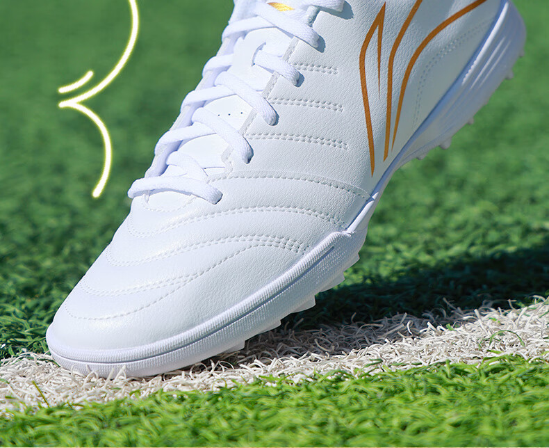 Li-Ning Soccer Shoes for Adults, Men's Cleats, Big Kids And Teenagers, Professional Competition Training Shoes, Non-Slip Breathable Cleats, White, Size 43 13