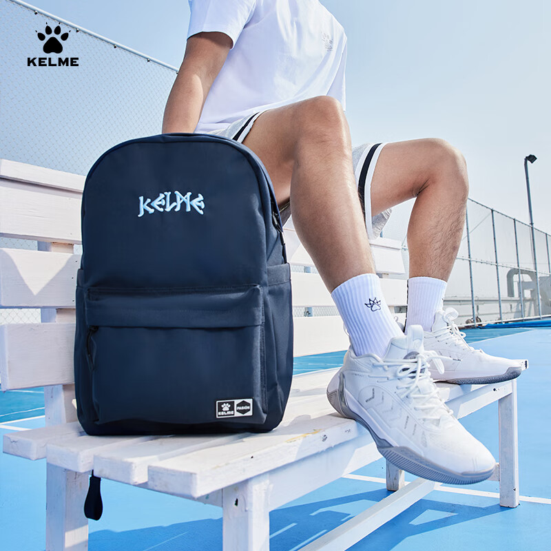 KELME Backpack, Outdoor Sports Portable Large Capacity Travel Bag, Student Schoolbag, Midnight Blue, One Size Fits All