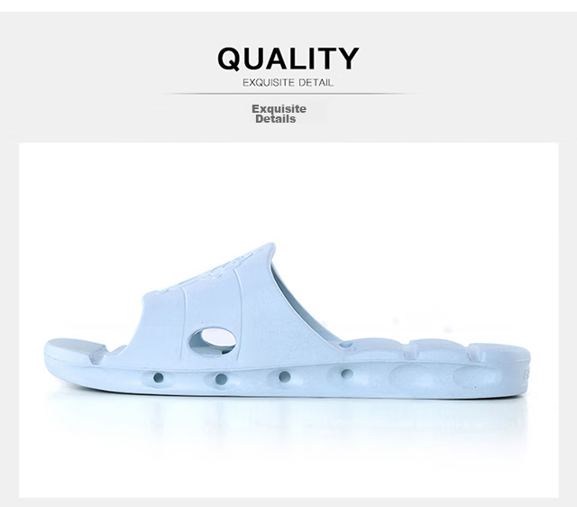 BAIHOU Side-Slipping Water-Resistant Summer Wear-Resistant Home Bathroom Quick-Drying Indoor Men's And Women's Slippers 1802 Light Blue 35-36 21