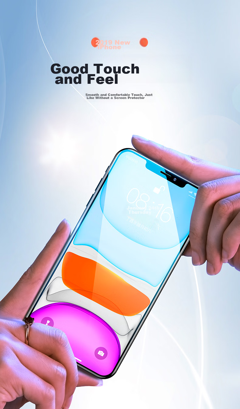 ESR Tempered Glass Screen Protector for IPhone 11/XR, Full Coverage High Definition Anti-Drop Anti-Fingerprint Diamond Glass Soft Edge Front Protective Film for IPhone 11/XR 10