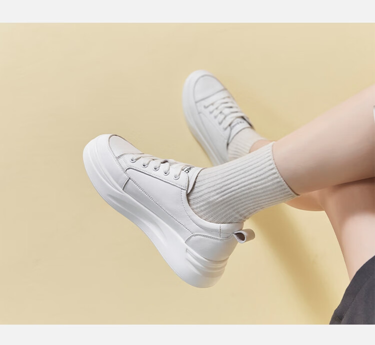 ZHR Women's Casual White Sneakers Soft Sole Breathable Low-top Comfortable Shoes AH105F White Size 34 13