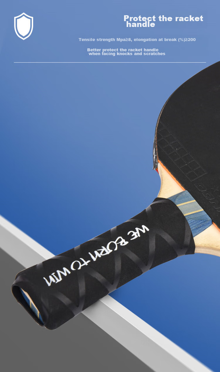 WINION Selected Table Tennis Racket Heat Shrink Grip Tape, Non-Slip Sweat-Absorbing Handle Cover, Black Red Green Set 5