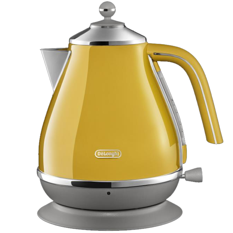 Delonghi Electric Kettle, Retro Home Use 304 Stainless Steel Water Boiler, Automatic Power-Off 1.7L Large Capacity KBO2001.CY Bositan Yellow Gift