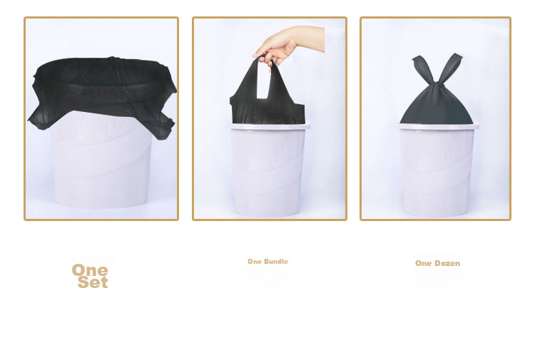 Lide Vest-Style Garbage Bags, Black, 50*60cm, 90 Pieces, Single-Sided, 1.2 Microns Thick, Large Size, Biodegradable Trash Bags 7