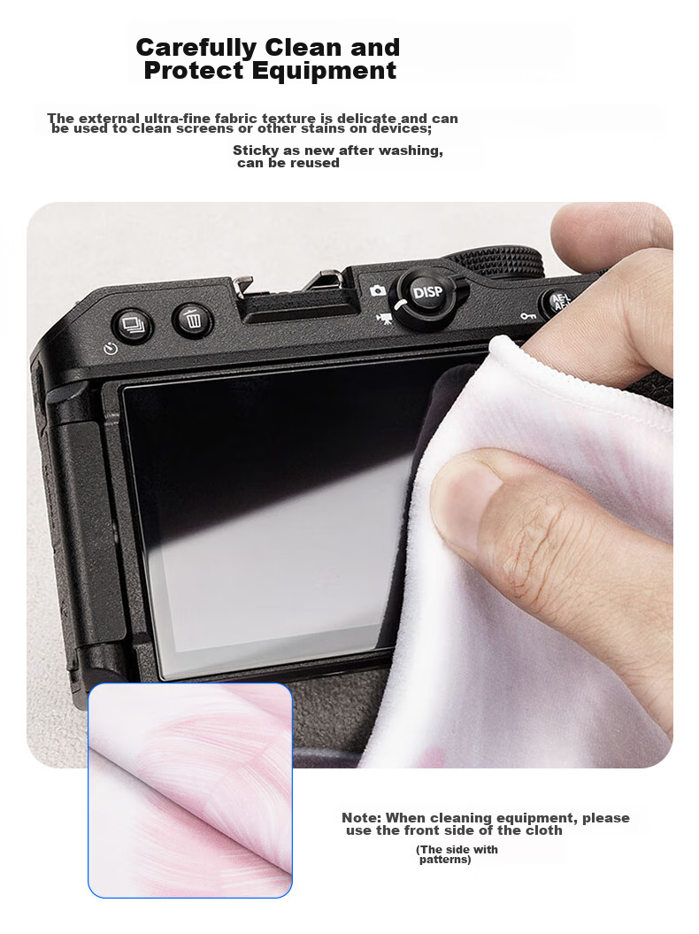 JJC Camera Folding Cloth, Velcro Patches, Self-Adhesive Cloth, P Makeup Bag, Wrapping Cloth, Inner Lining, Storage Protection Cover (Random Delivery of New Or Old Version) 4