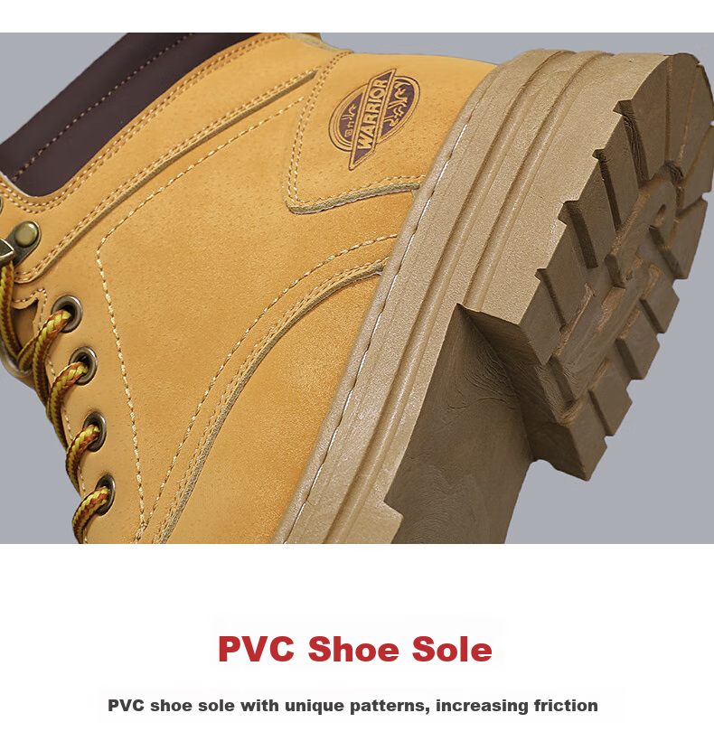 Huili (Warrior) Work Boots, Versatile Men's Shoes, Casual Martin Boots for Men, 1766-1, Khaki, Size 40 9