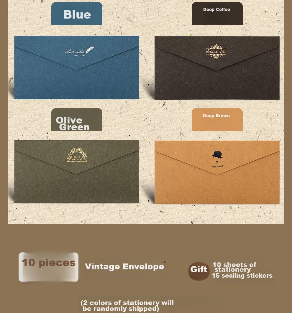 Jiaranheng Envelope And Letter Set, Back-To Gift for Teachers And Classmates, Birthday Card, Anniversary Creative Card, Vintage-Style Romantic Letter, Confession, Vintage Invitatio 4